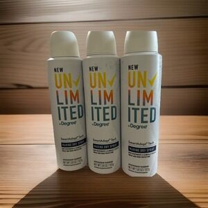 2x DEGREE UNLIMITED Deodorant Marine Dry Spray Scent NEW Exp 5/25 Lot Of THREE